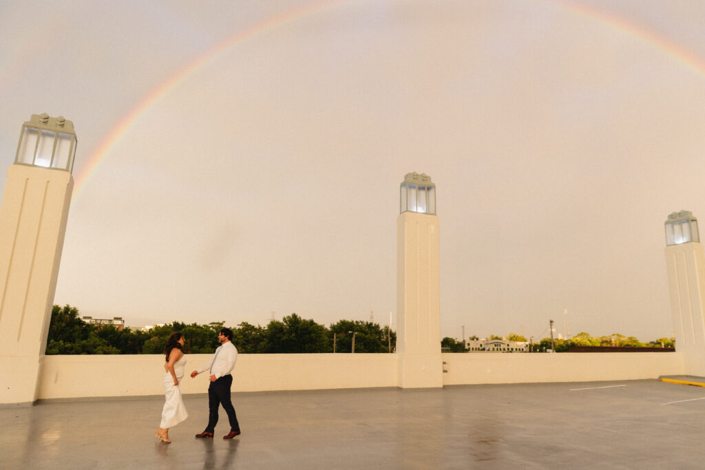 A rainbow after a stormy wedding day at the Durham