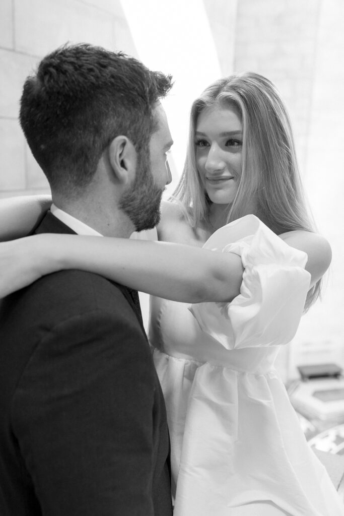ryan and erin in black and white 