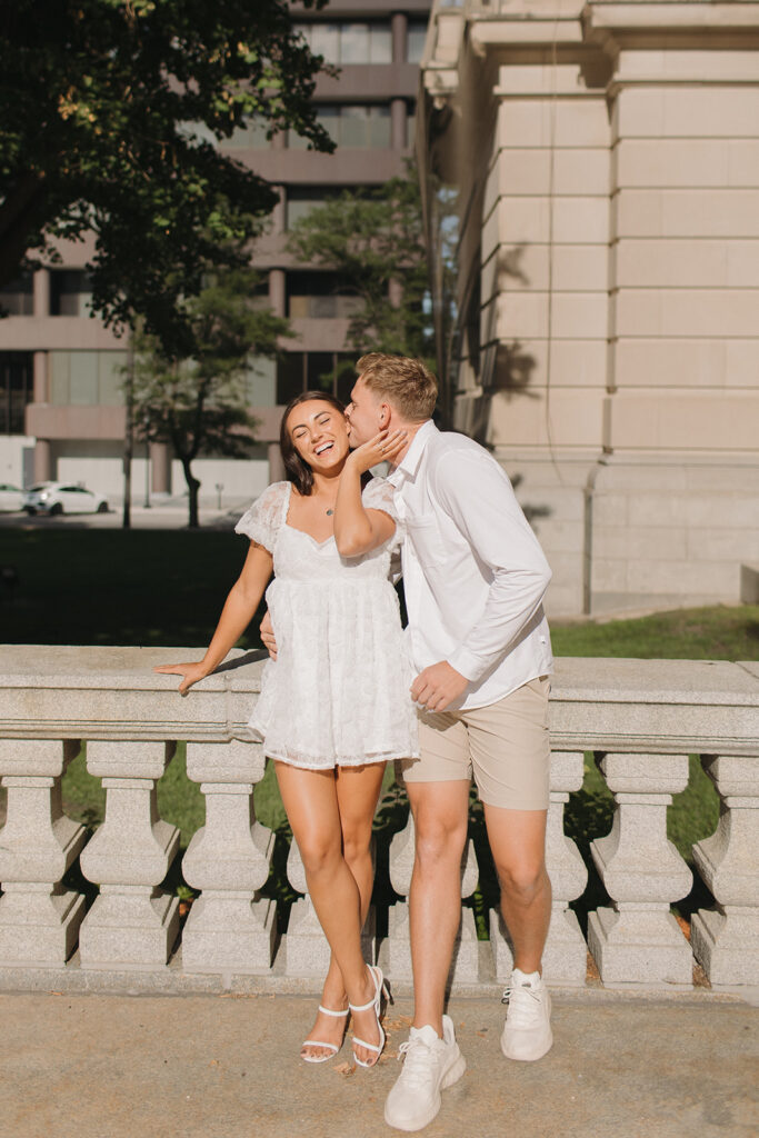 downtown Omaha Nebraska engagement photos 