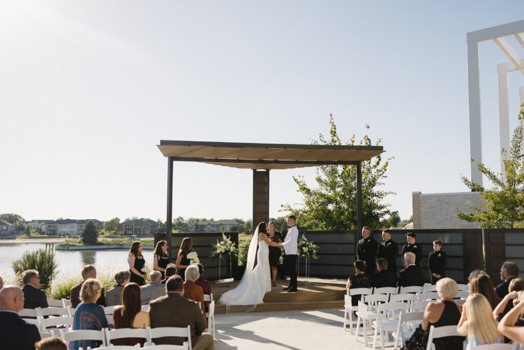 wedding ceremony at A View at West Shores 