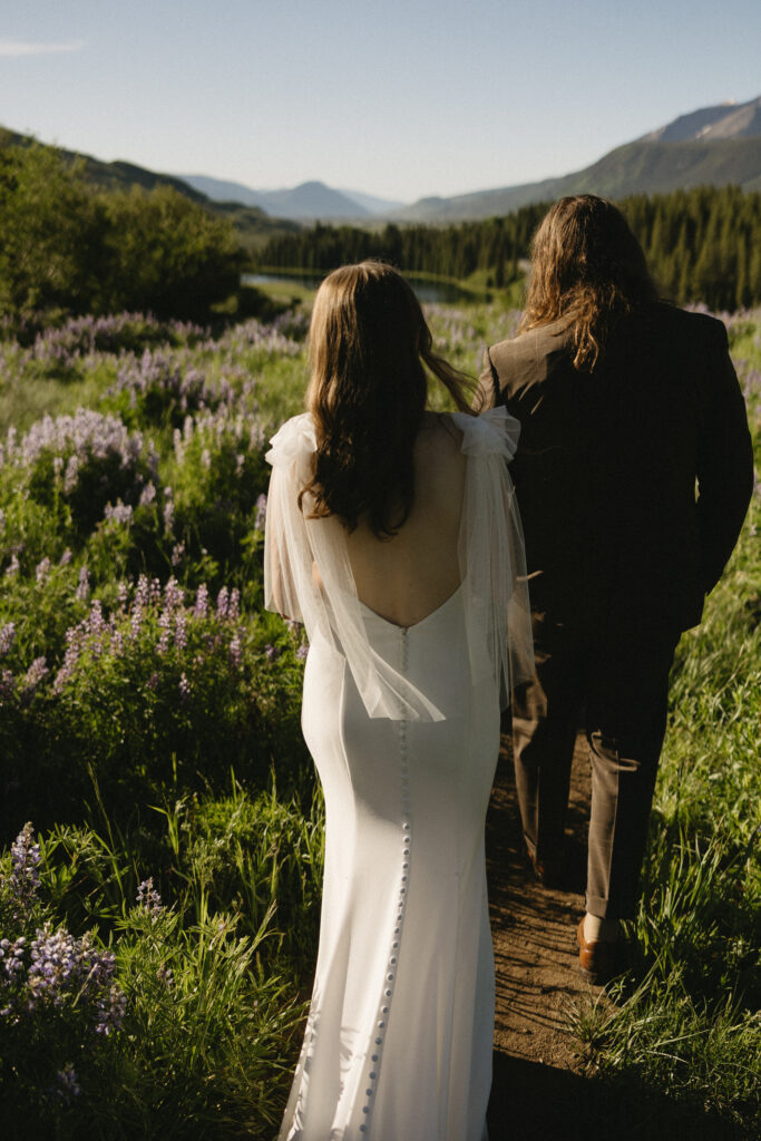 Bride and groom after their Private Vows in Crested Butte 