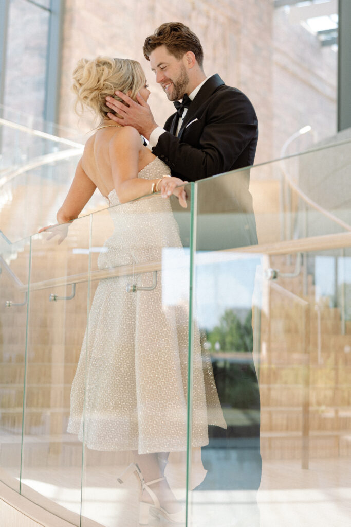 indoor engagement photos at the Joslyn 