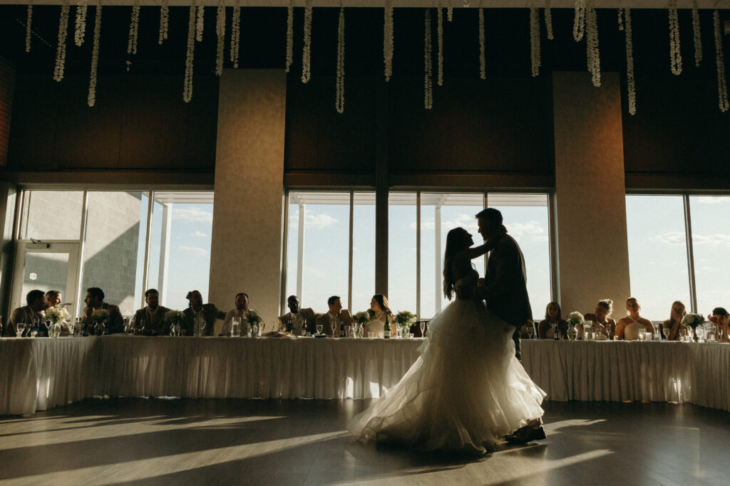First dance at a view at west shores reception space 