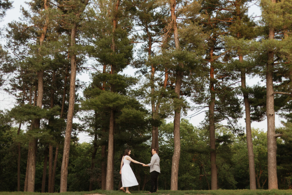 nature inspired engagement photos in elmwood park