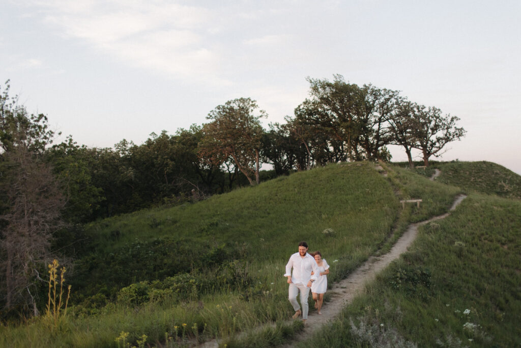 engagement pictures in the rolling hills of iowa