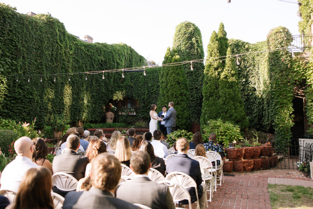 gorgeous intimate wedding ceremony set up in omaha nebrasak 
