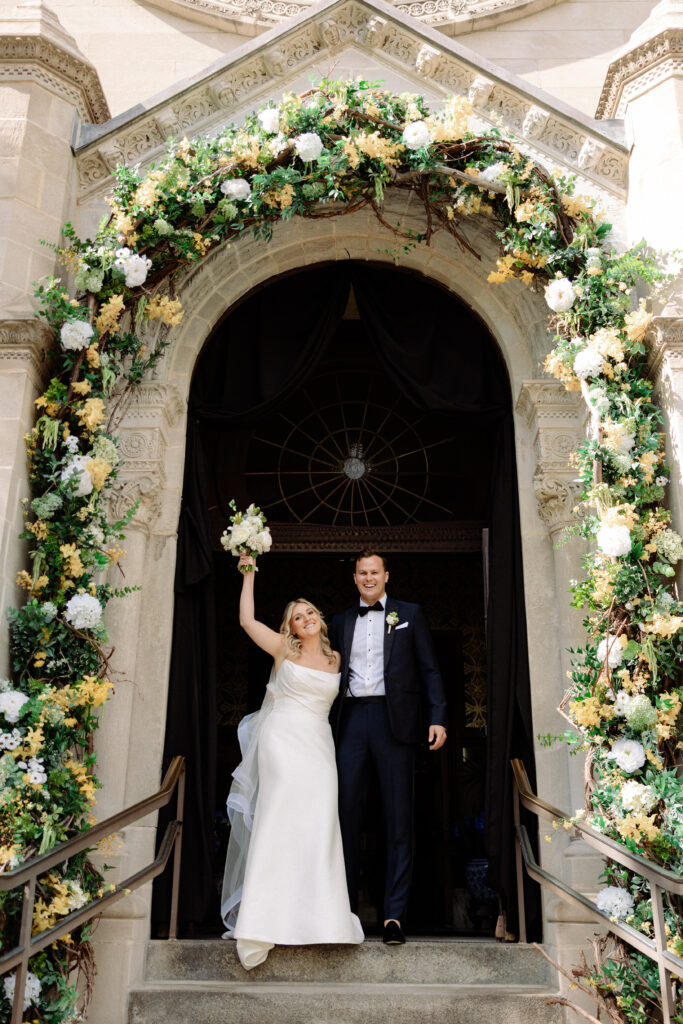 bride and groom exit the ceremony 